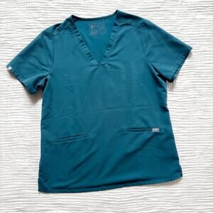 FIGS Casma 3-Pocket Caribbean Blue Scrub Top